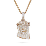 14K Gold 5.29ct Diamond Jesus Head Pendant