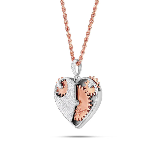 Shyne Collection 10K Gold 2.24ct Diamond Mechanical Heart Pendant