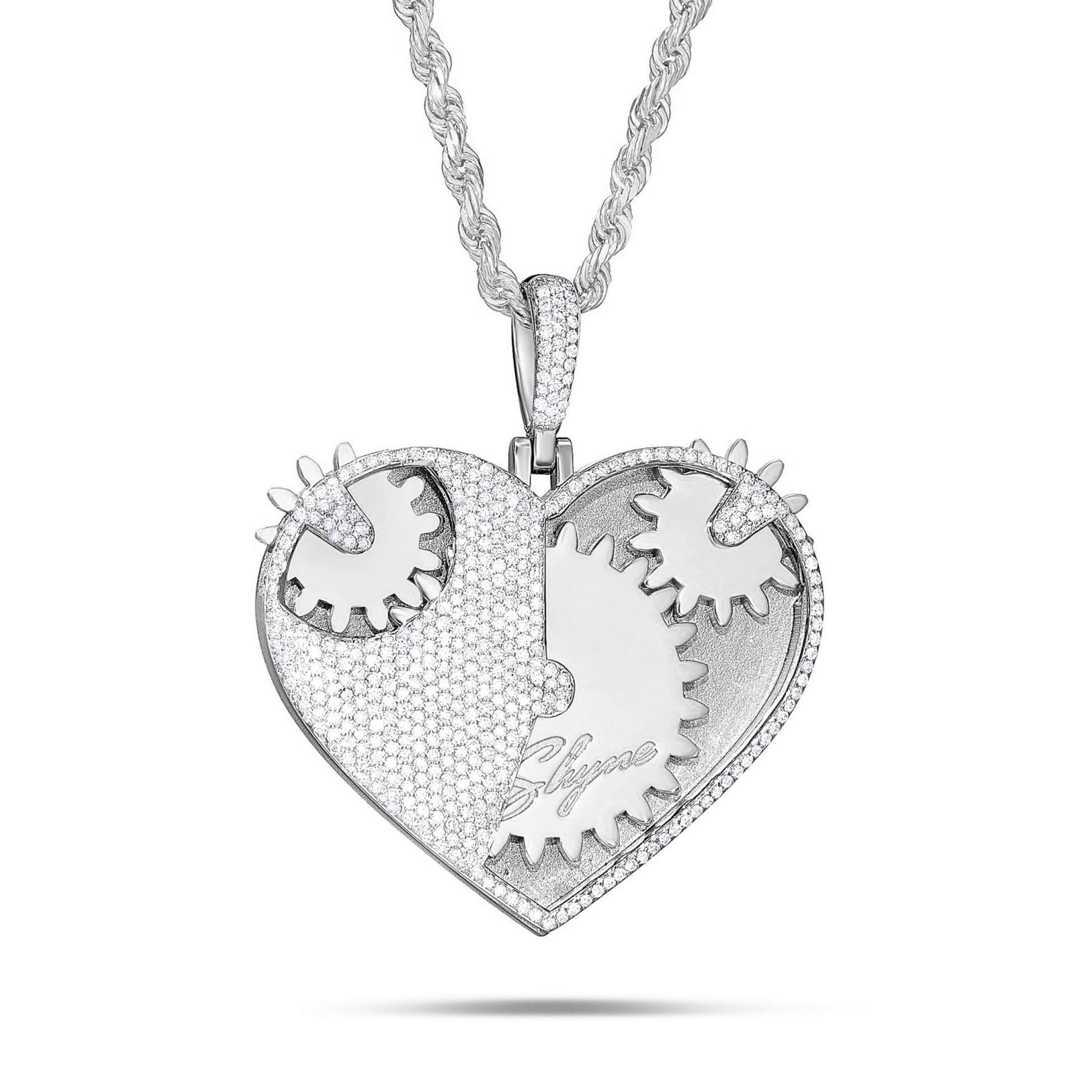 Shyne Collection 10K Gold 2.24ct Diamond Mechanical Heart Pendant