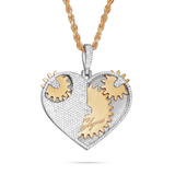 Shyne Collection 10K Gold 2.24ct Diamond Mechanical Heart Pendant