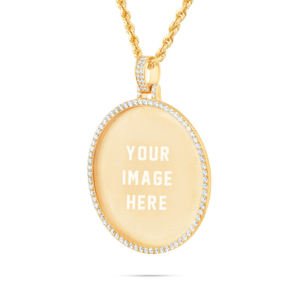Large Gold & Diamond Picture Pendant