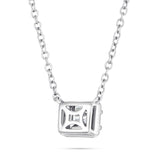 18K White Gold 0.30ct Baguette Diamond Rectangle Necklace