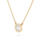 14K Gold 0.15ct Diamond Solitaire Bezel Necklace