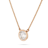 14K Gold 0.15ct Diamond Solitaire Bezel Necklace