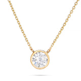 14K Gold 0.15ct Diamond Solitaire Bezel Necklace
