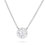14K Gold 0.15ct Diamond Solitaire Bezel Necklace