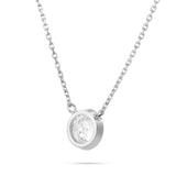 14K Gold 0.15ct Diamond Solitaire Bezel Necklace