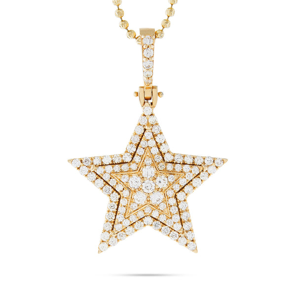 14K Yellow Gold 2.6ct Diamond Star Pendant