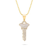 10k Yellow Gold .55ct Diamond Key Pendant