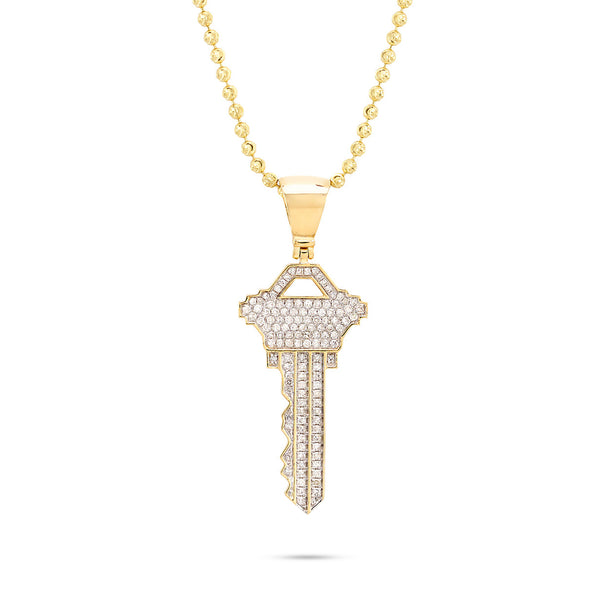 10k Yellow Gold .55ct Diamond Key Pendant