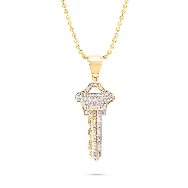 10k Yellow Gold .55ct Diamond Key Pendant