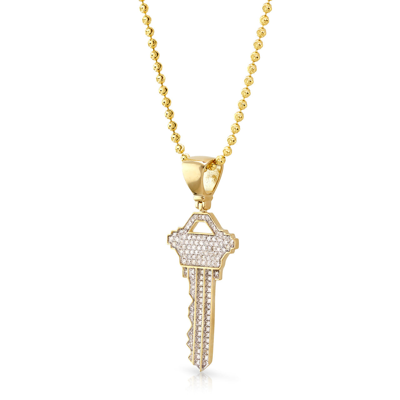 10k Yellow Gold .55ct Diamond Key Pendant