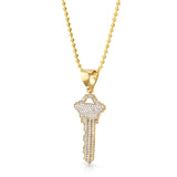 10k Yellow Gold .55ct Diamond Key Pendant