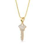 10k Yellow Gold .55ct Diamond Key Pendant