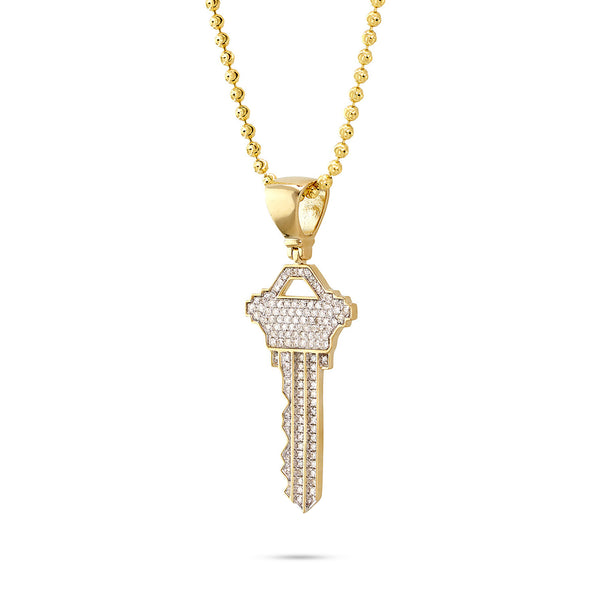 10k Yellow Gold .55ct Diamond Key Pendant