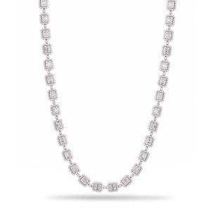 14k White Gold 14.02ct Diamond Baguette Necklace