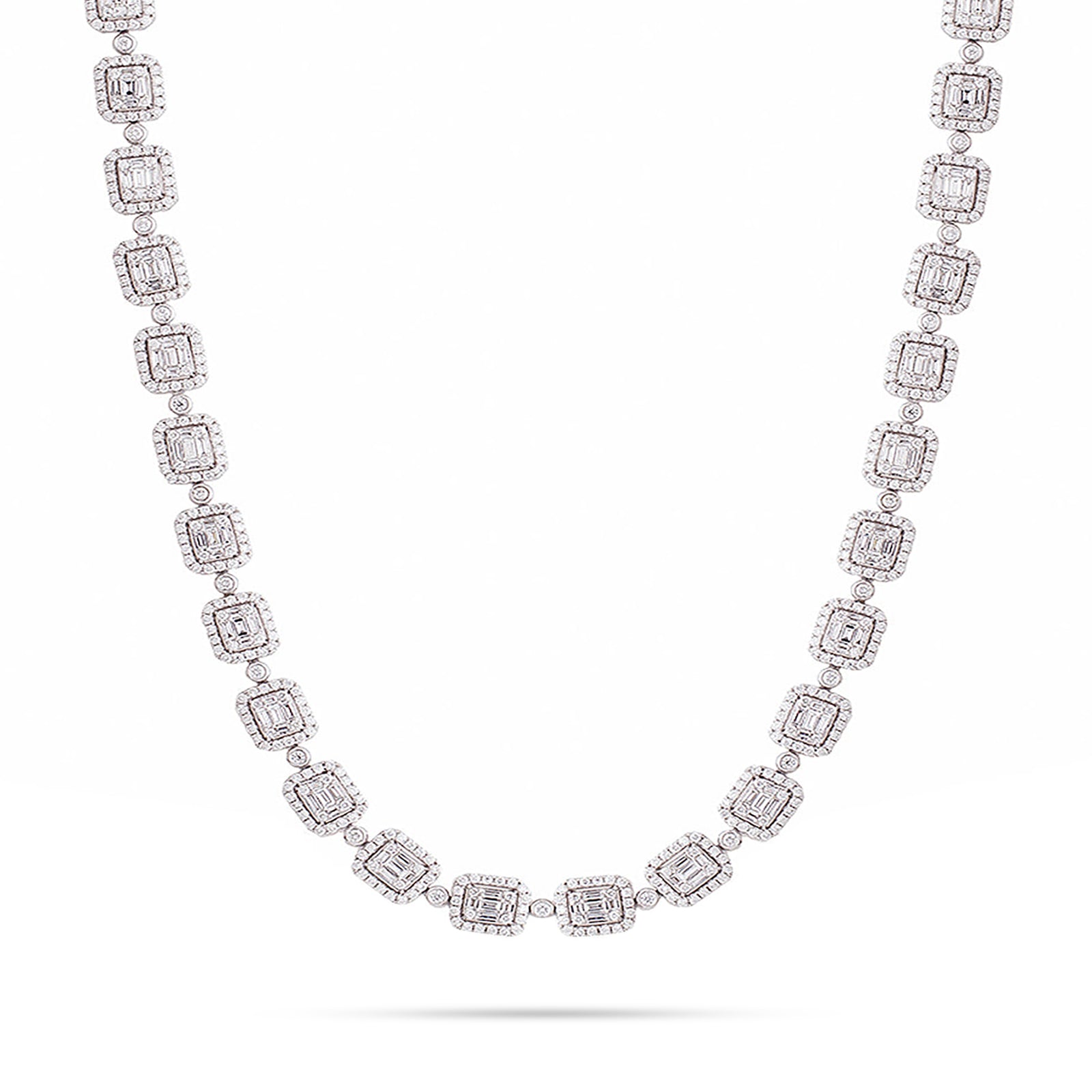 Diamond baguette necklace on sale