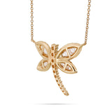 18K Gold 1.89ct Baguette Dragonfly Diamond Necklace