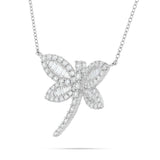 18K Gold 1.89ct Baguette Dragonfly Diamond Necklace