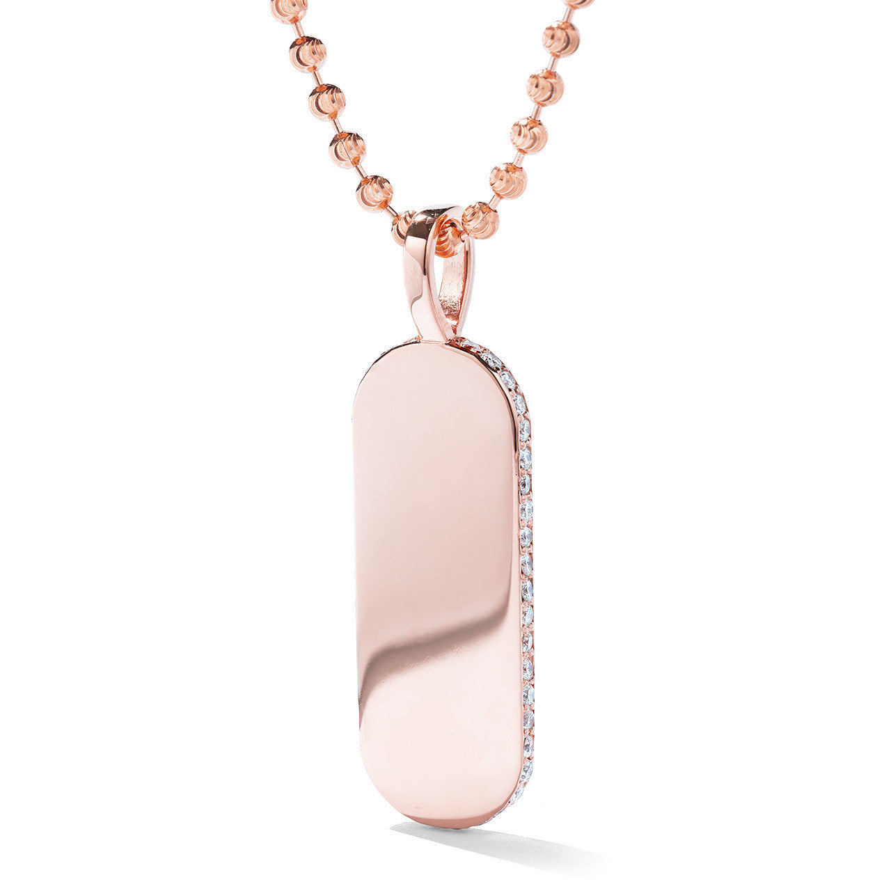 14kt Gold 0.60ct Diamond Engravable Oval Pendant