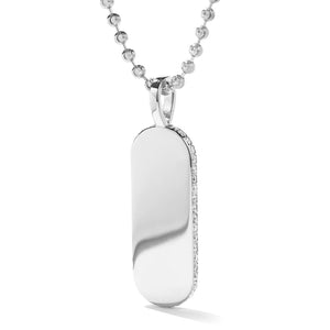 14kt Gold 0.60ct Diamond Engravable Oval Pendant