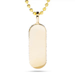 14kt Gold 0.60ct Diamond Engravable Oval Pendant