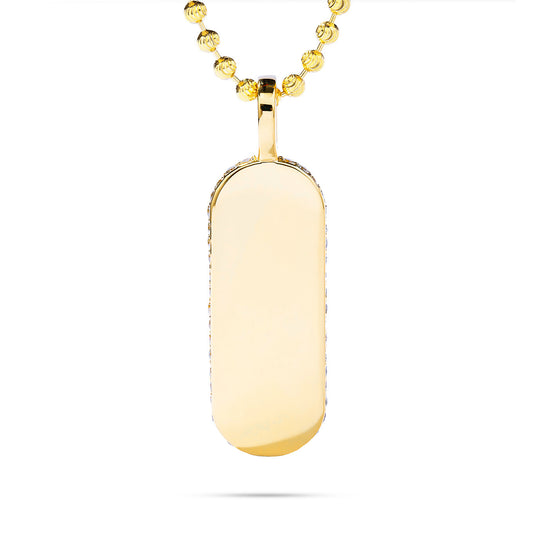 14kt Gold 0.60ct Diamond Engravable Oval Pendant