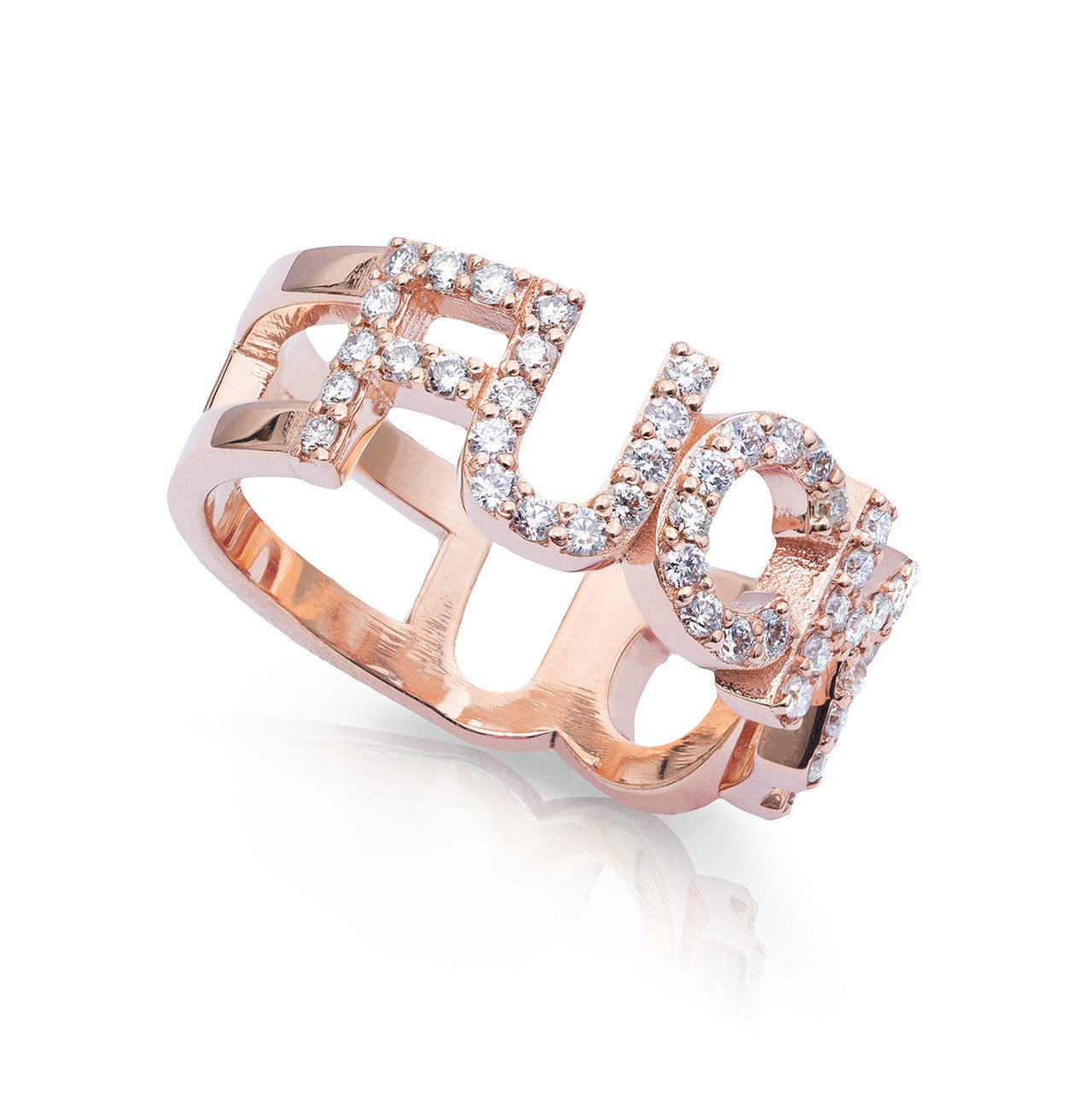14k Rose Gold F*ck You Ring 0.74ct