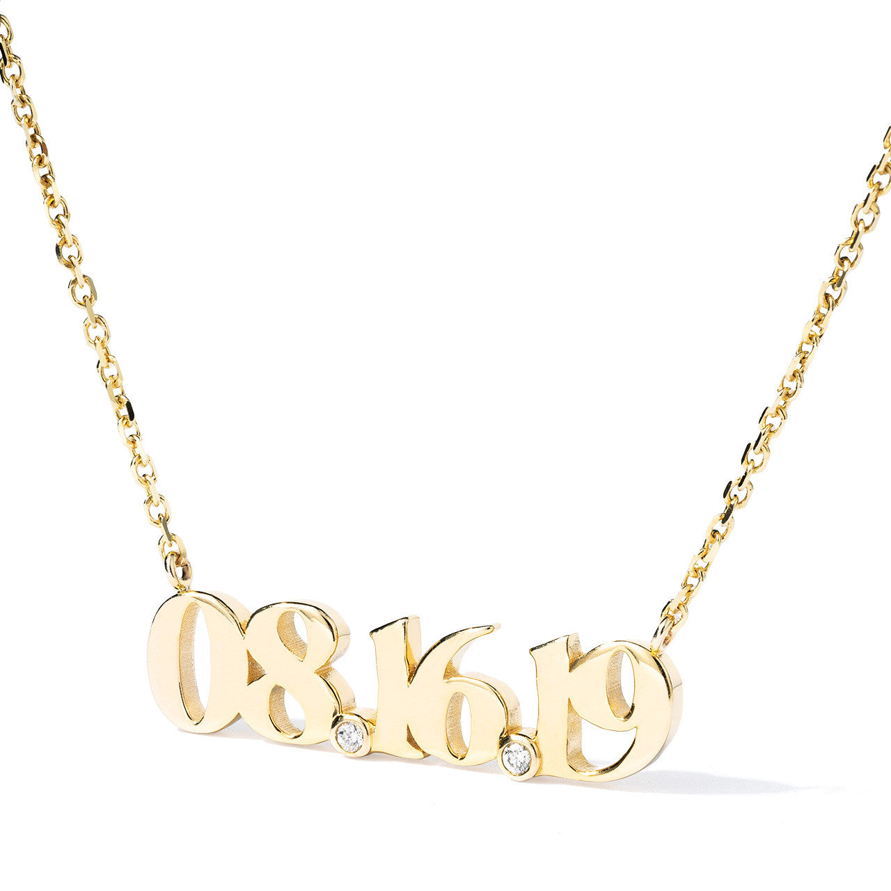 14k Gold Custom Diamond Date Necklace