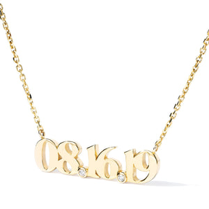 14k Gold Custom Diamond Date Necklace