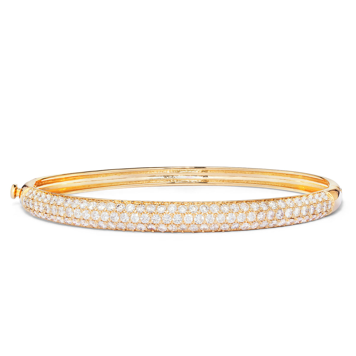 14Kt Yellow Gold 4.20ct Diamond Pave Bangle – SHYNE JEWELERS