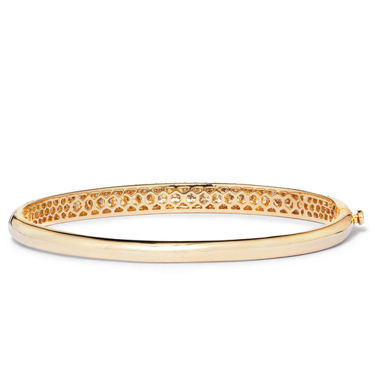 14Kt Yellow Gold 4.20ct Diamond Pave Bangle