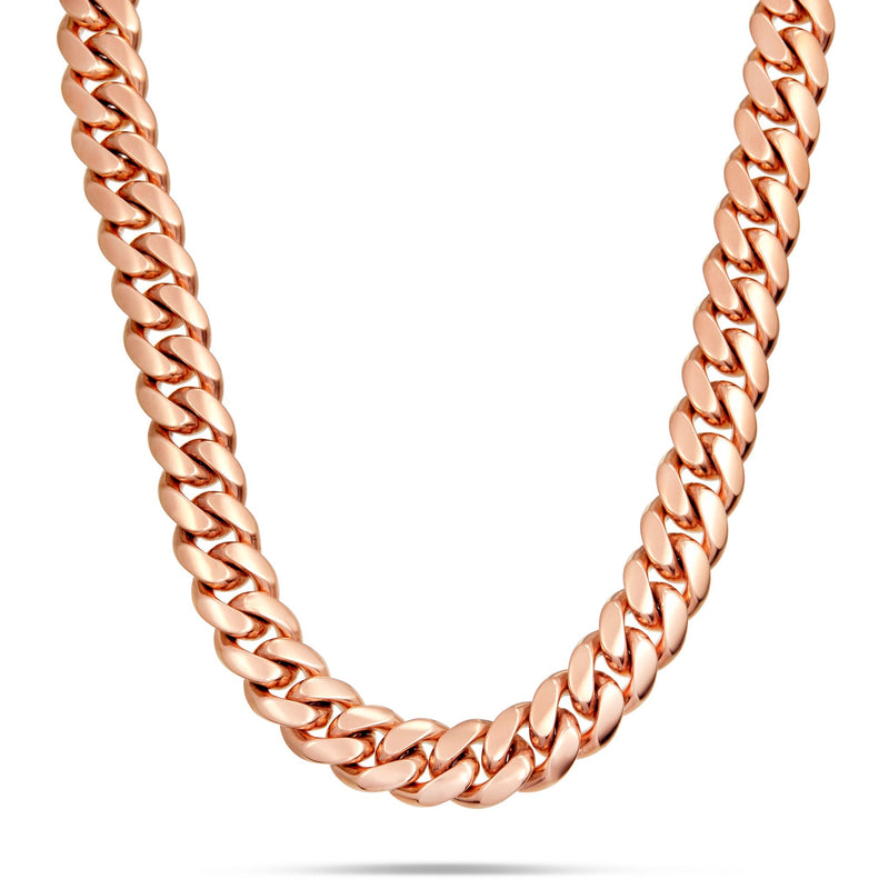Gold Cuban Chain, 17.5 mm - Shyne Jewelers Rose Gold 16" 10KT Shyne Jewelers