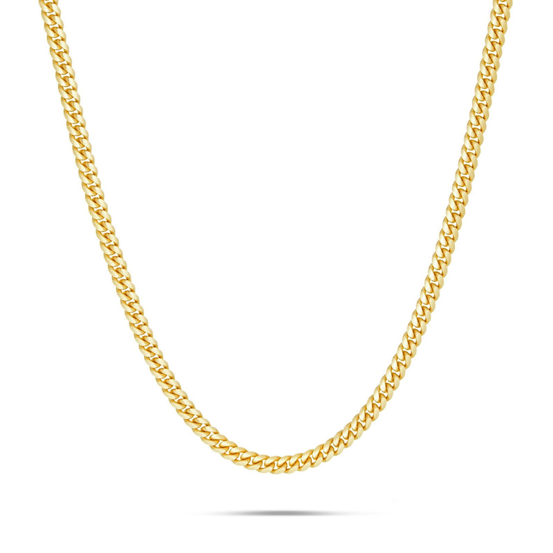 10K Solid Gold Cuban Chain, 2.5mm
