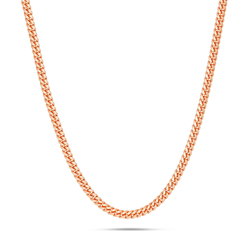 14K Solid Gold Cuban Chain, 2.5mm