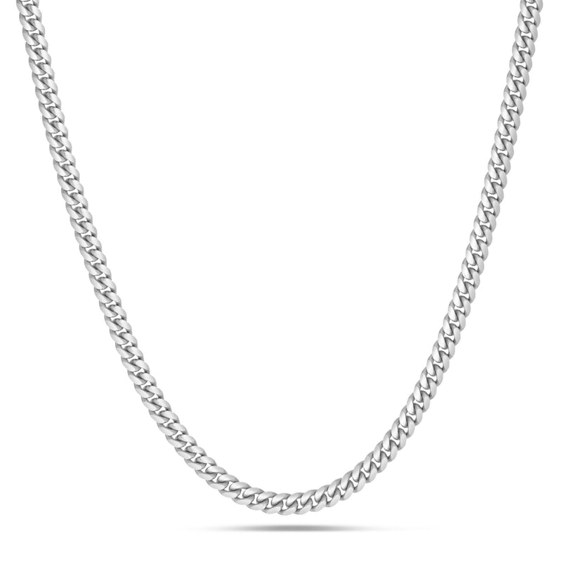 Gold Cuban Chain, 4mm - Shyne Jewelers 10KT White Gold 16 Shyne Jewelers