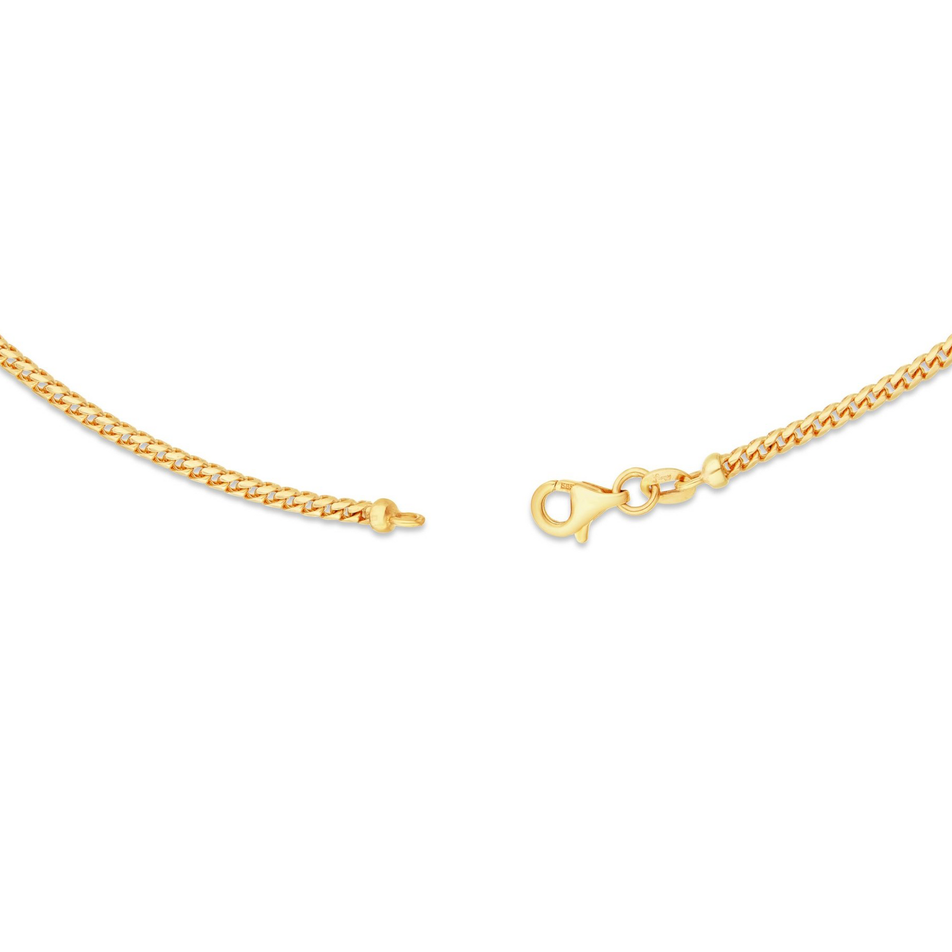 14K Solid Gold Franco Chain, 3mm