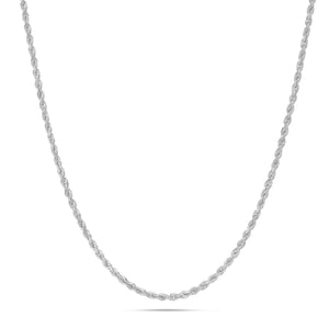 14K Solid Gold Rope Chain, 3mm