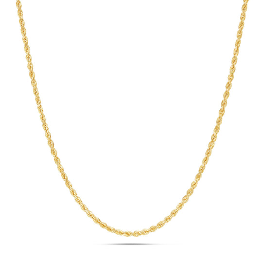 14K Solid Gold Rope Chain, 4mm