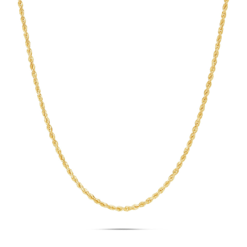 14K Solid Gold Rope Chain, 4mm