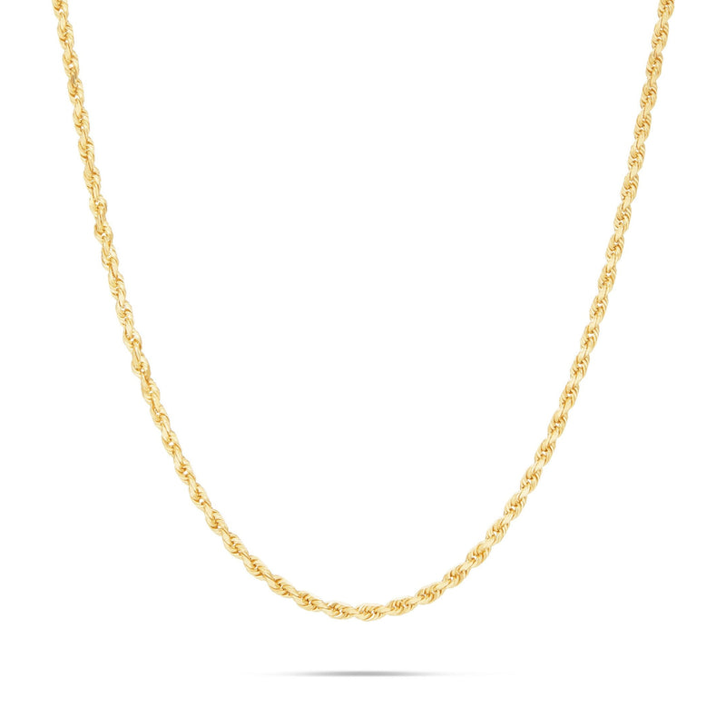 10K Solid Gold Rope Chain, 3.5mm