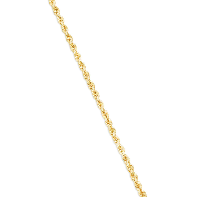 10K Solid Gold Rope Chain, 3.5mm