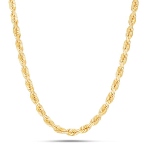 14KT Solid Gold Rope Chain, 6 mm