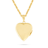 14K Yellow Gold Heart Locket Pendant
