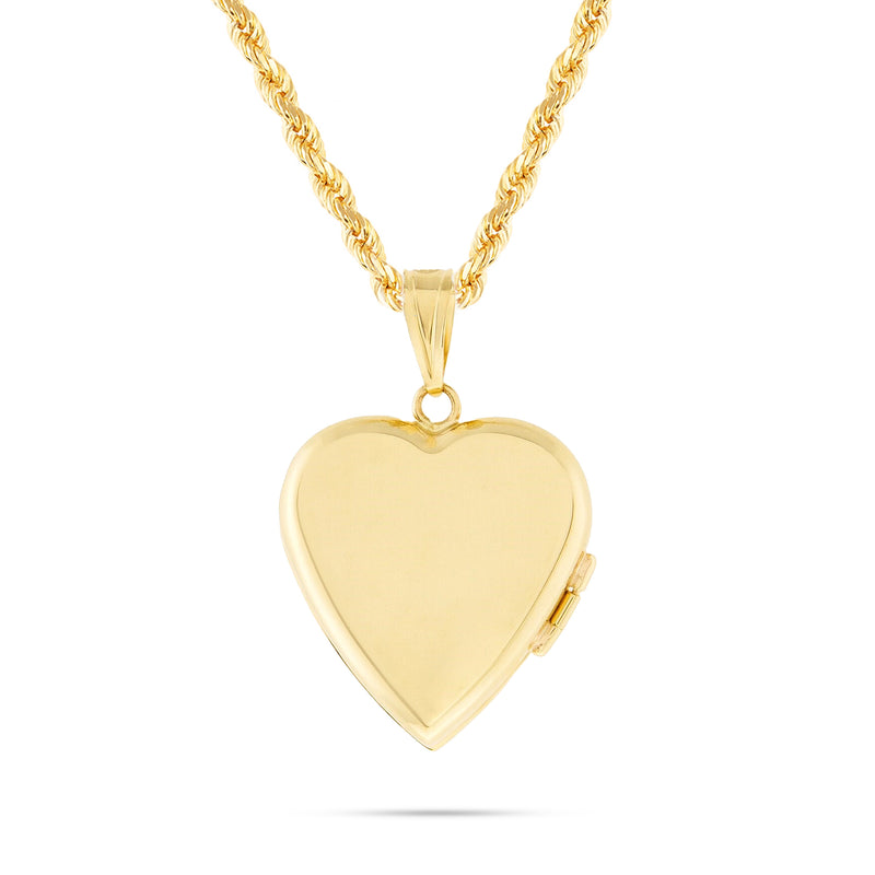 14K Yellow Gold Heart Locket Pendant