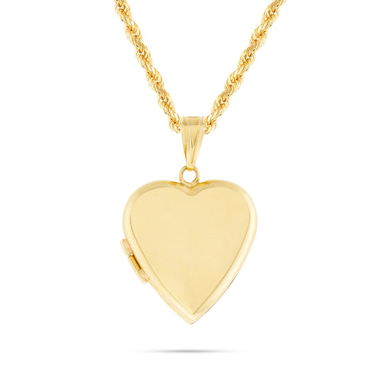 14K Yellow Gold Heart Locket Pendant