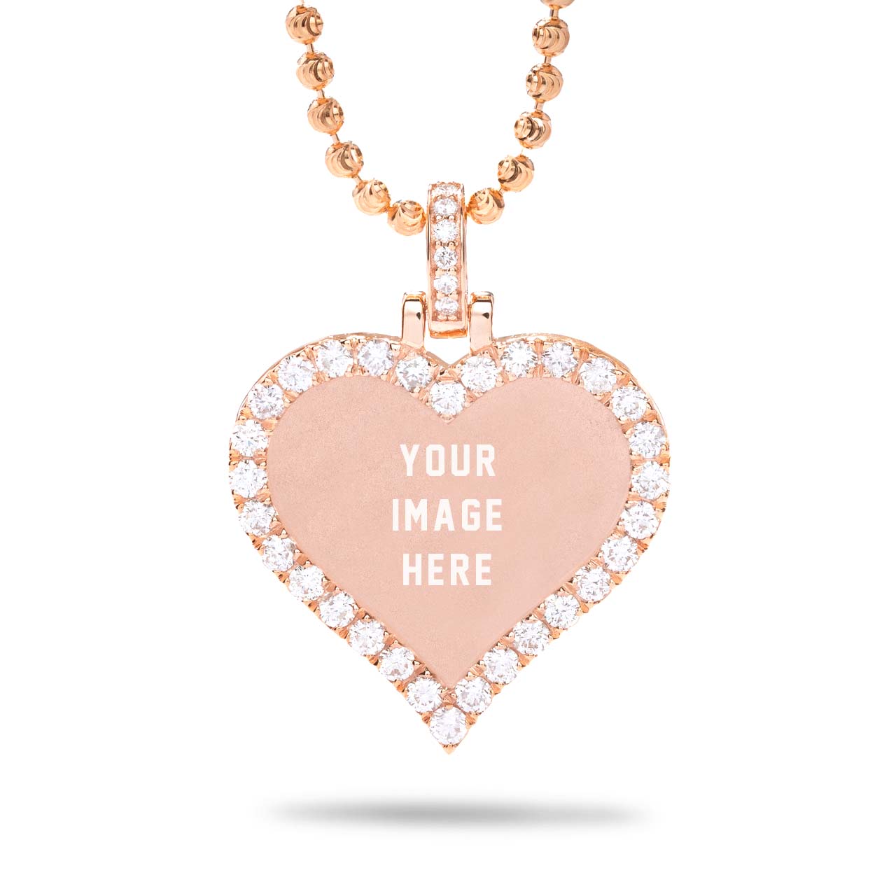 Small Gold & Diamond Heart Picture Pendant