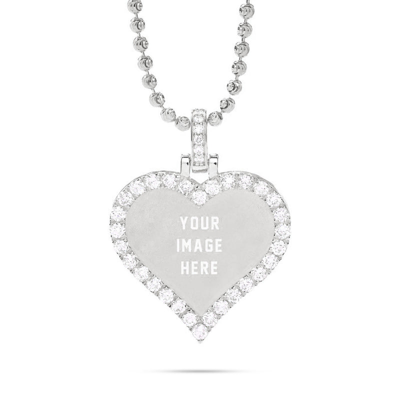 Small Gold & Diamond Heart Picture Pendant