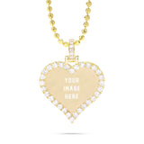 Small Gold & Diamond Heart Picture Pendant
