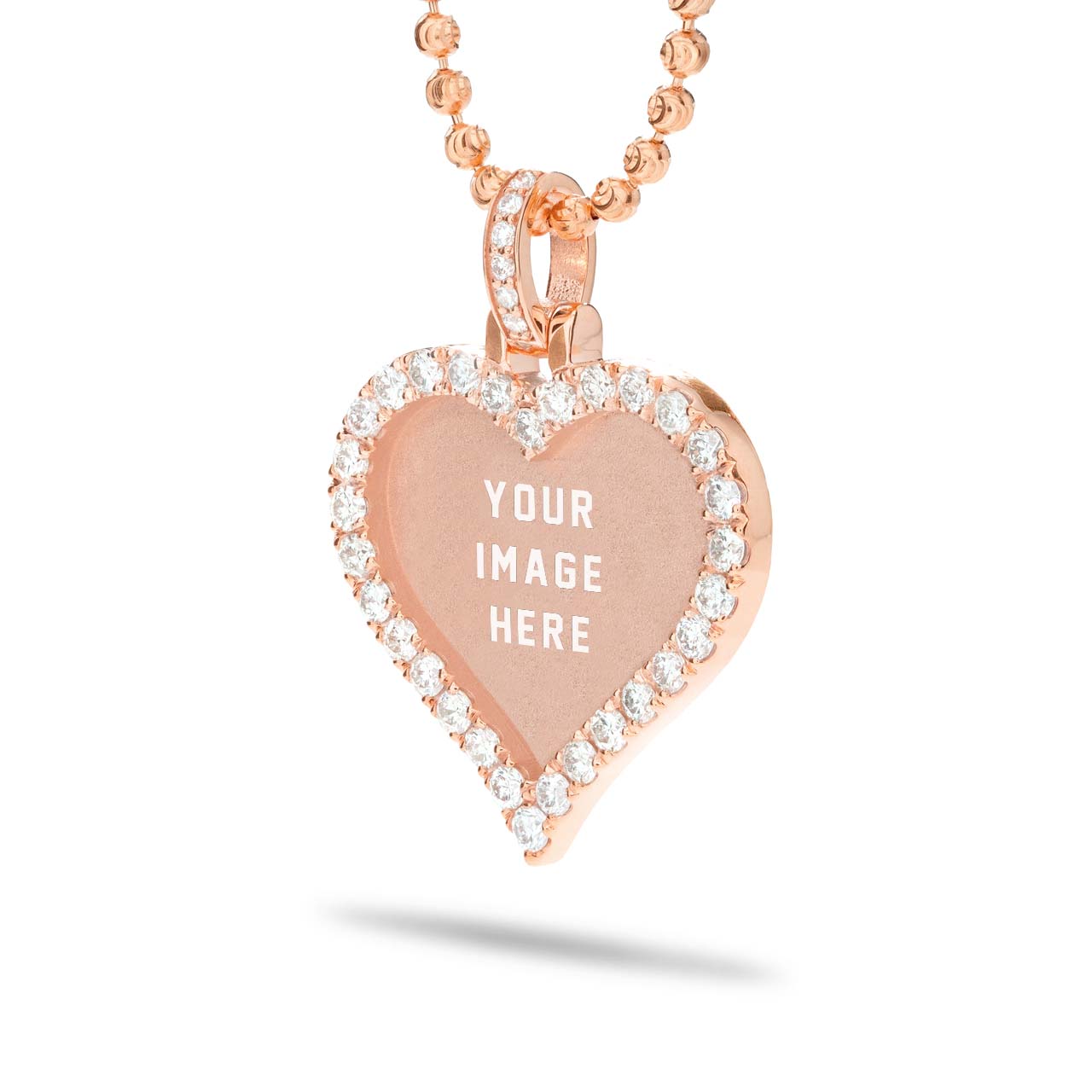 Small Gold & Diamond Heart Picture Pendant